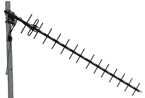 UHF TV circular polarised 15 element scaled Yagi, 520-820MHz, specify 8 channels, 13.5dBd – 2.6m